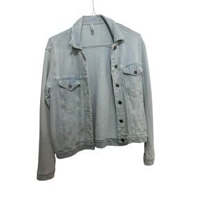 Z Supply Denim Jacket Cotton Blend Button Front Miles Knit Blue Size Medium